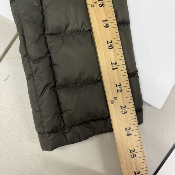 Michael Kors Womens Packable Hooded Down PufferJacket Size M Olive Logo Back Zip - Picture 16 of 16